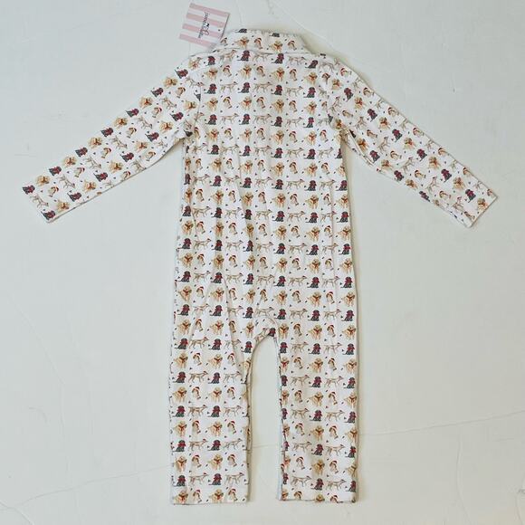 NWT James & Lottie 3M Christmas Puppy Jack Romper - Picture 4 of 5